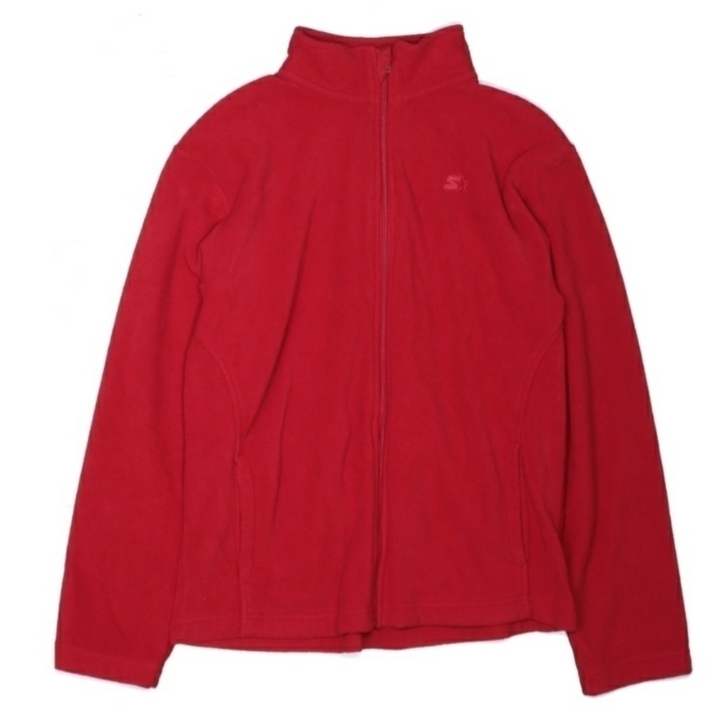 Starter Boys XXL 18 Red Fleece Jacket Full Zip Pop Collar Warm Long Sleeve EUC